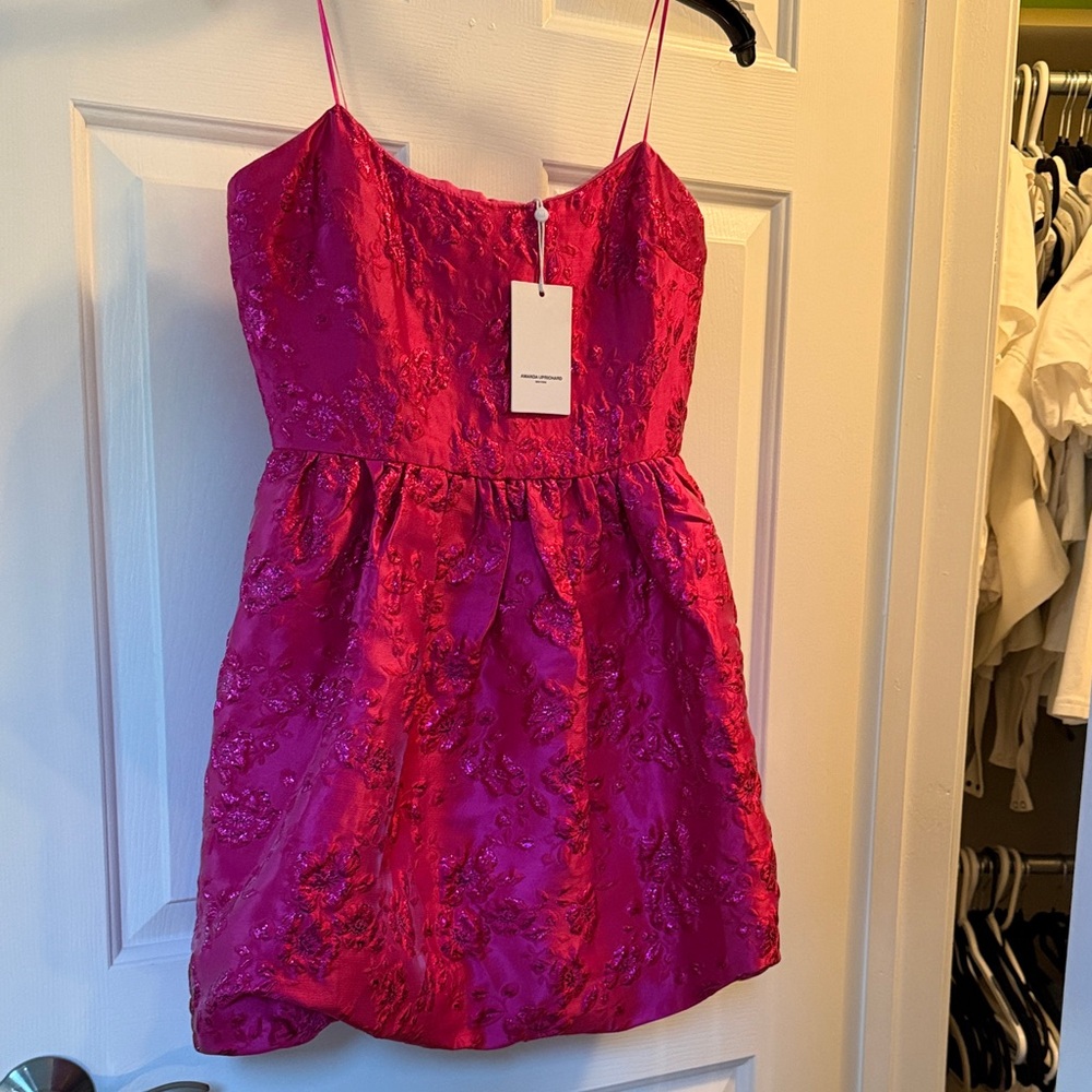 Amanda Uprichard Pink Floral Mini Dress
